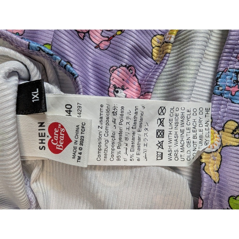 SHEIN Care Bears‎ Print Ribbed Tube Top Lavender 1XL - Picture 5 of 8
